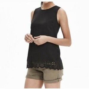 Banana Republic Black Laser Cut Tank Top